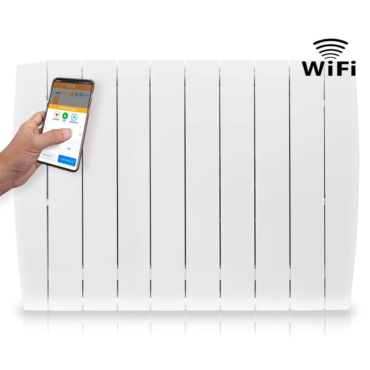 Emisor Fluido WiFi DIRECT de Bajo Consumo INDALS1300 WIFI (1300W) - Sin Smartbox - Programable - ALEXA y GOOGLE