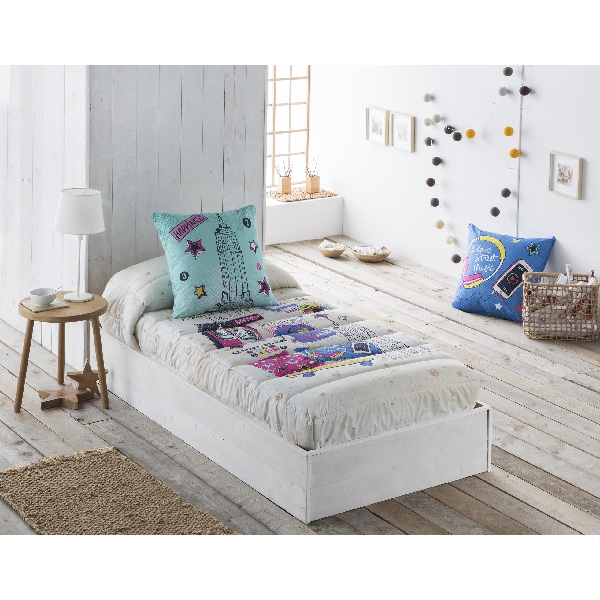 JVR - Edredón Ajustable modelo CITY - Tejido 100% Algodón - Estampado digital - Cama 80/90/105/135/150 - Fabricado en España