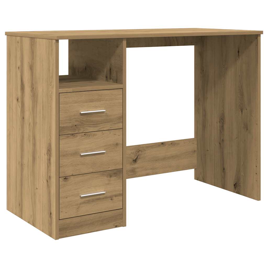 vidaXL Escritorio de madera de ingeniería roble artisan 102x50x76 cm