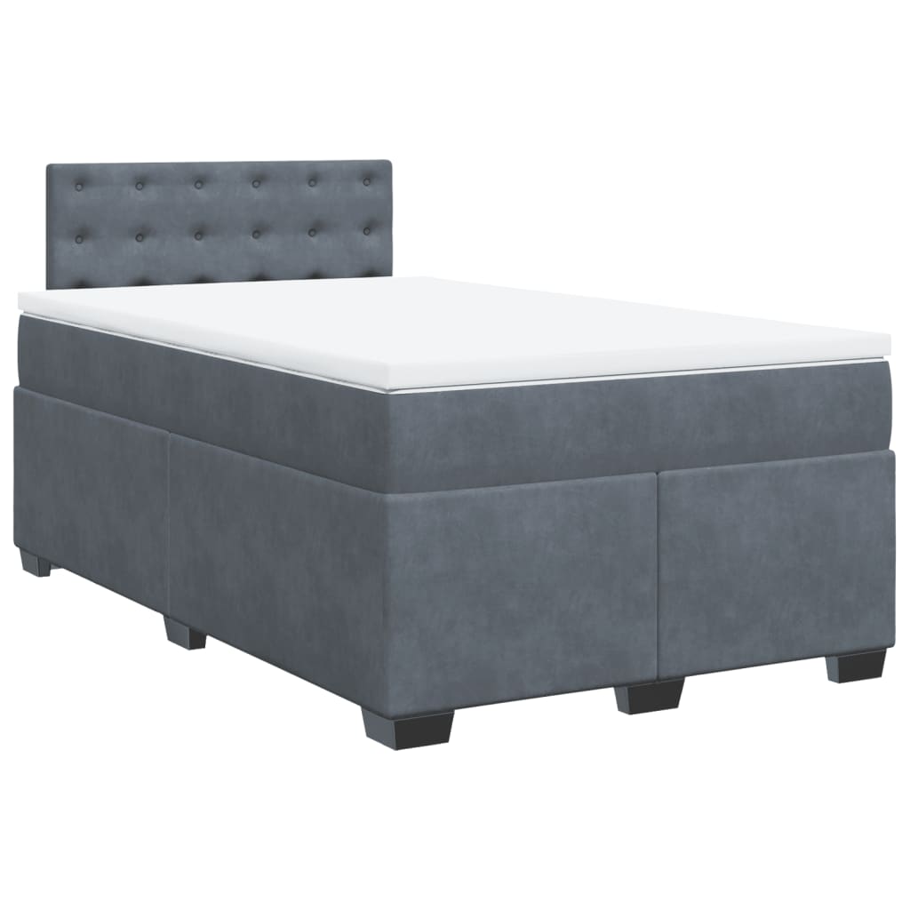 vidaXL Cama box spring con colchón terciopelo gris oscuro 120x190 cm
