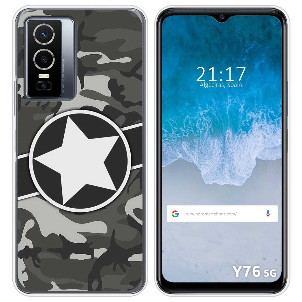 Funda Silicona para Vivo Y76 5G diseño Camuflaje 02 Dibujos