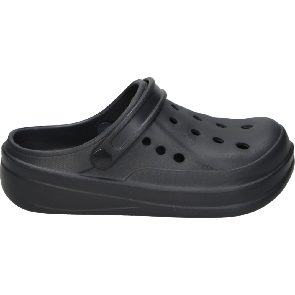 XTI | Chancletas con Plataforma XTI para Mujer – Chanclas en Color Negro – Zuecos de Verano Slip On – Plataforma Media y Cómoda – Suela Antideslizante – Modelo 145139