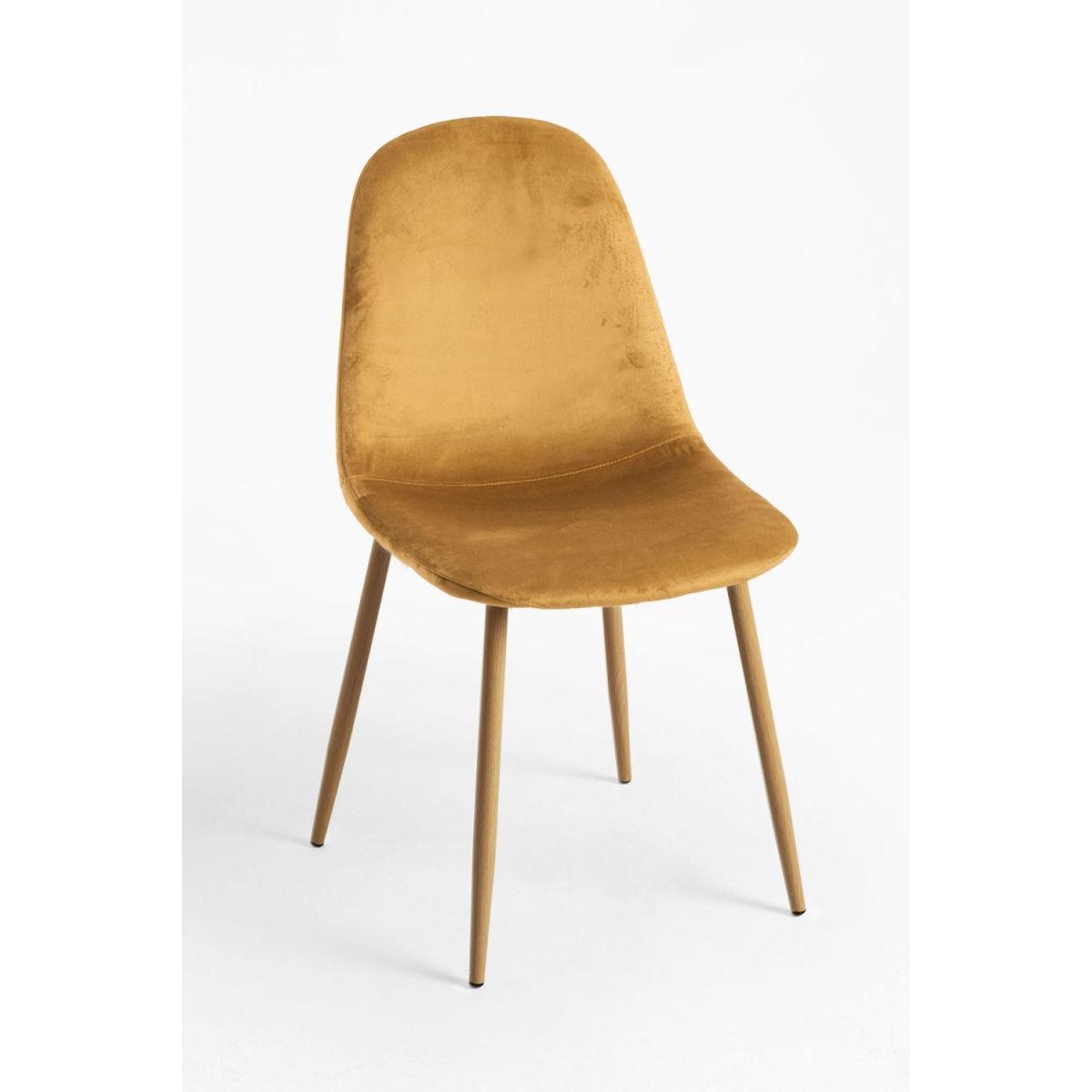 Regalos Miguel - Packs Sillas Comedor - Pack 4 Sillas Teok Terciopelo - Mostaza