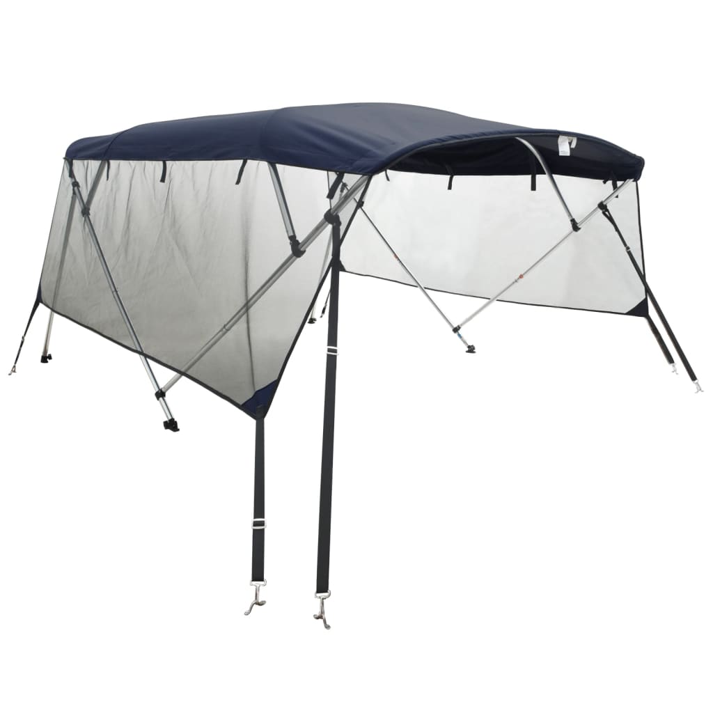 vidaXL Toldo bimini 4 arcos con paredes laterales de malla Color Blanco, Azul, anthracite grey y mas