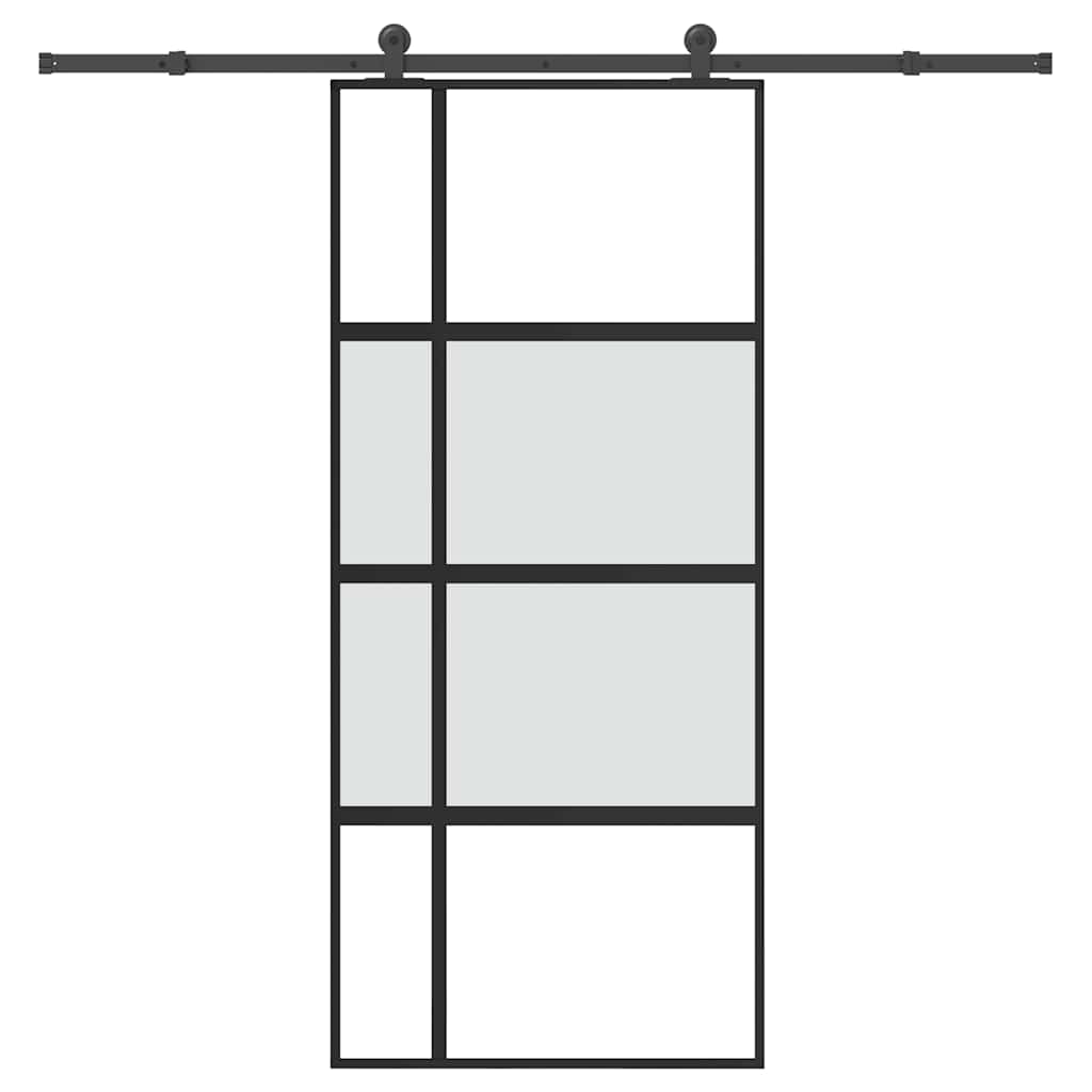 vidaXL Puerta corredera herrajes 90x205 cm vidrio templado y aluminio