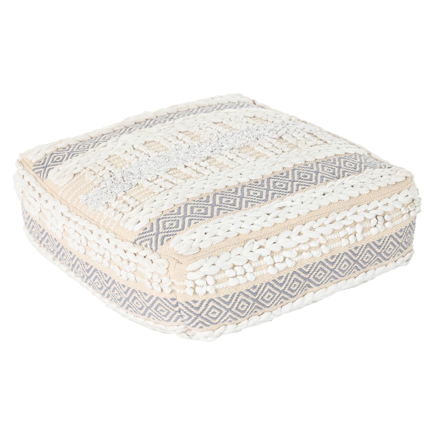 COJIN SUELO ALGODON 60X60X25 6300 GR, RAYAS BLANCO LD193922 - EL MEJOR COMPLEMENTO PARA TU HOGAR FIJALO