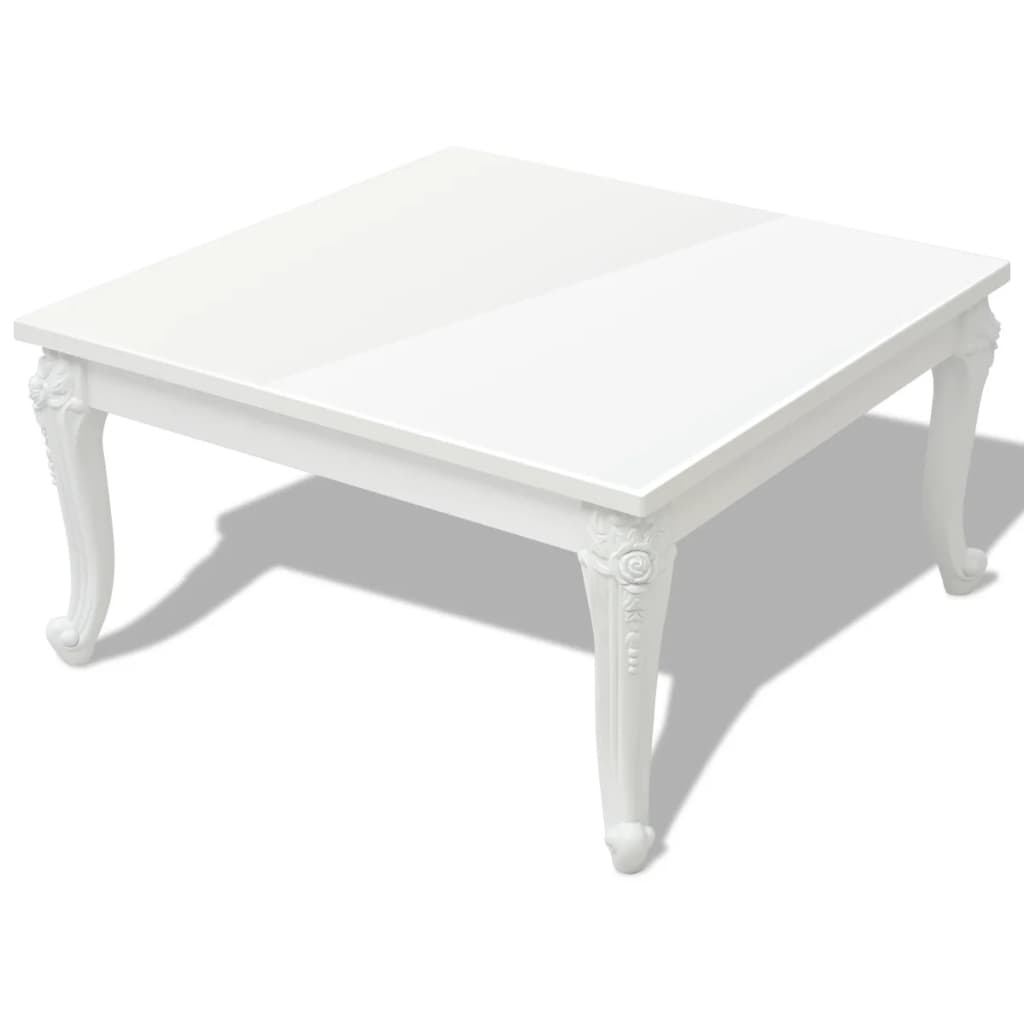 Vidaxl Mesa de Centro Blanco Brillante 80x80x42 Cm - Tablero MDF