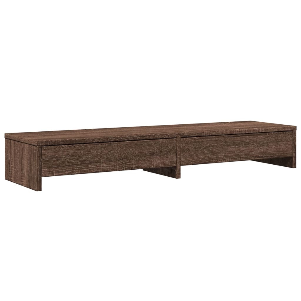 vidaXL Soporte para monitor con cajones madera de ingeniería 100x27x15 cm Multicolor