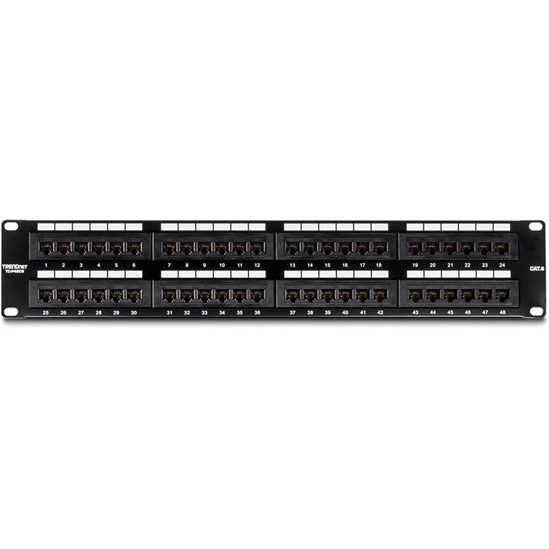 Patch Panel TRENDnet TC-P48C6/ 48 Puertos/ Cat.6/ Altura 2U
