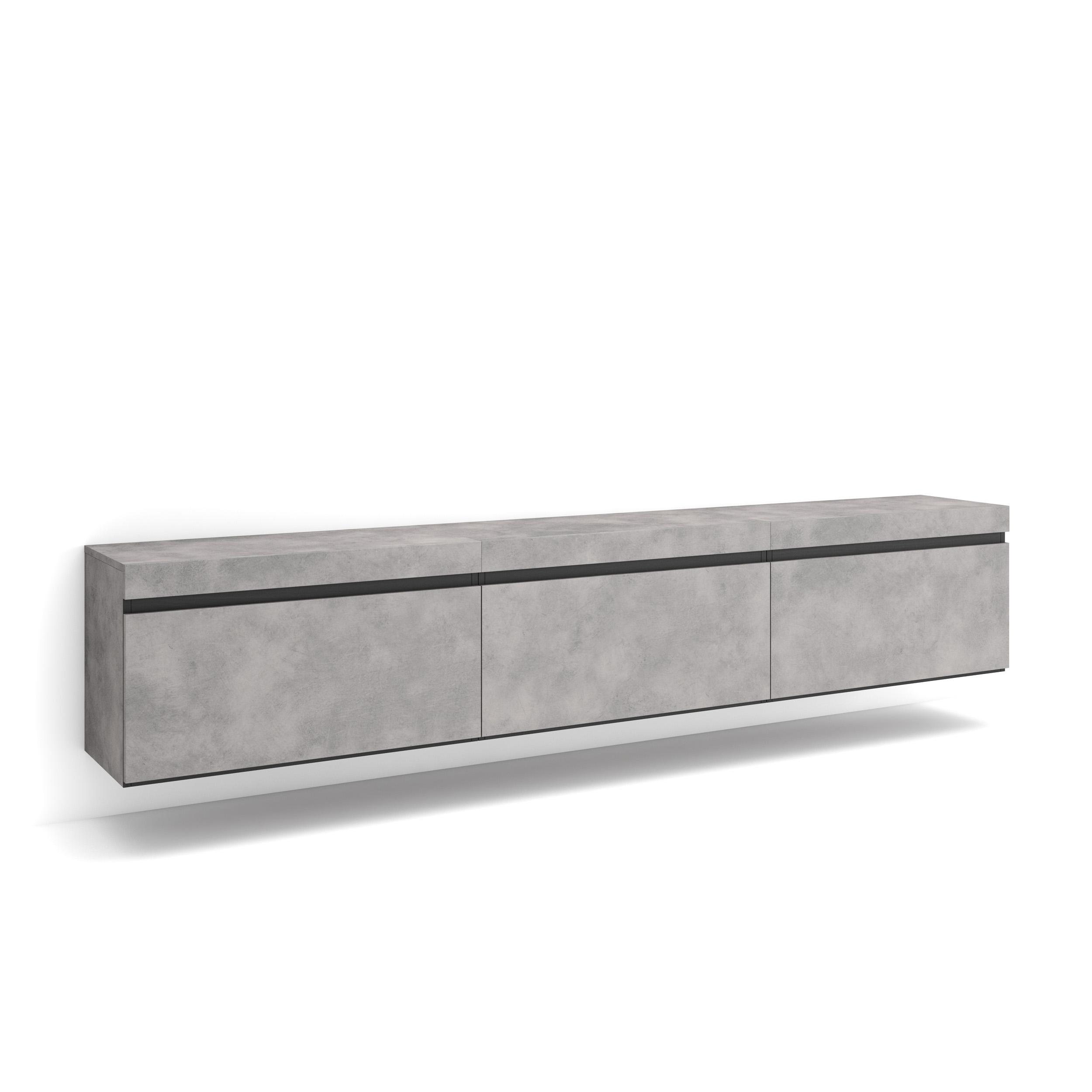 Skraut Home, Mueble TV, Televisión, Muebles de salón, almacenaje, 240x35x45cm, Colgado, Suspendido, Estilo Moderno