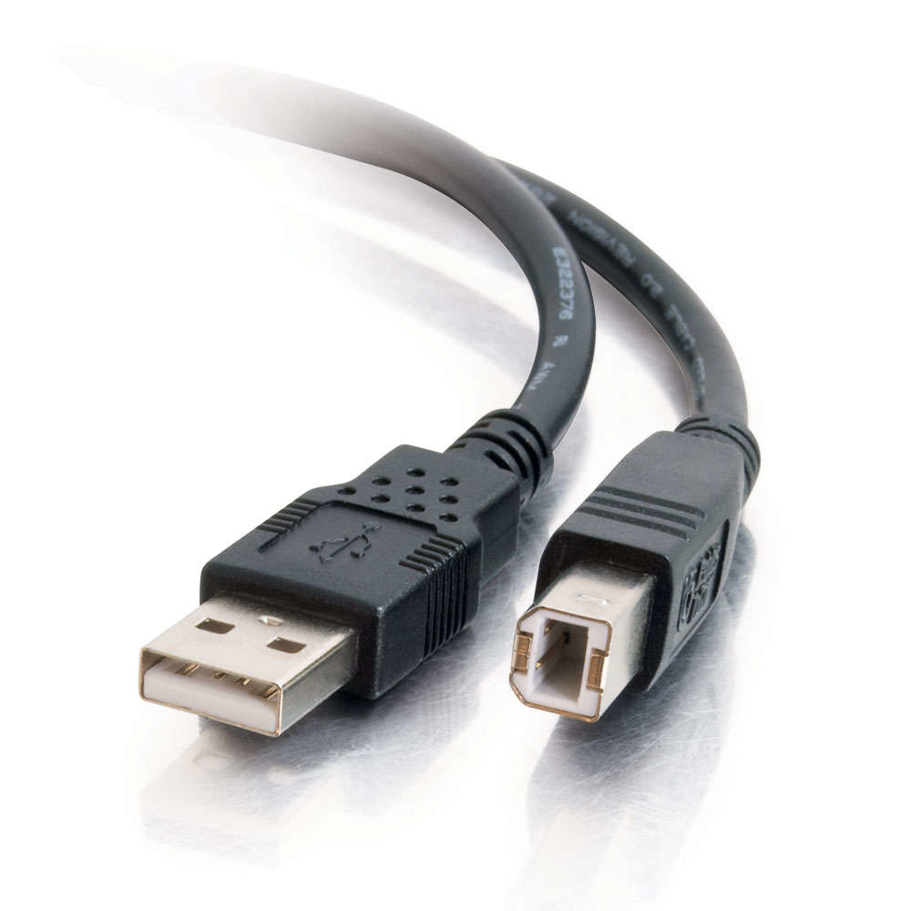 C2G - Cable USB (Negro, USB A, USB B, Macho/Macho, Negro)
