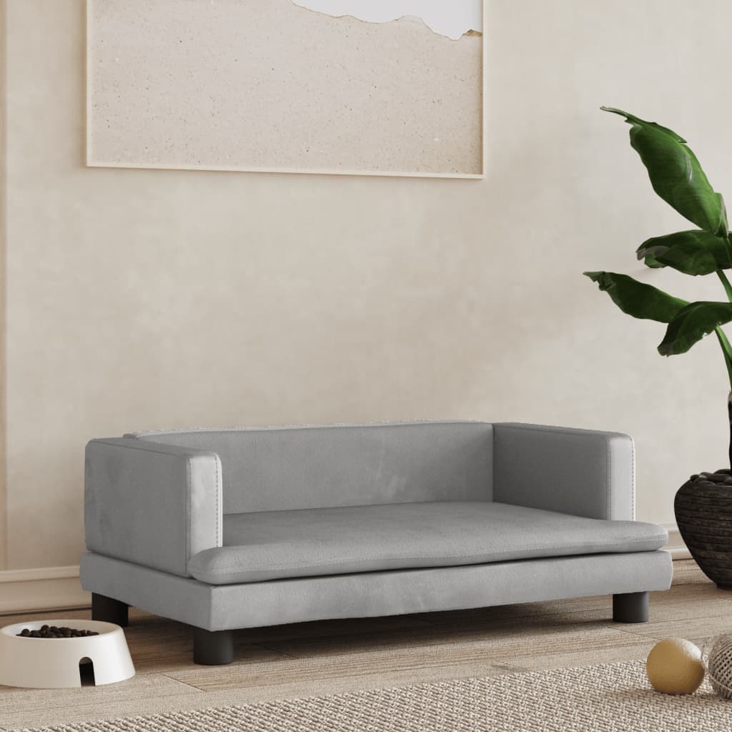 vidaXL Cama para perros de terciopelo 80x45x30 cm sofá para perros Color Azul,  Crema,  Gris claro y mas