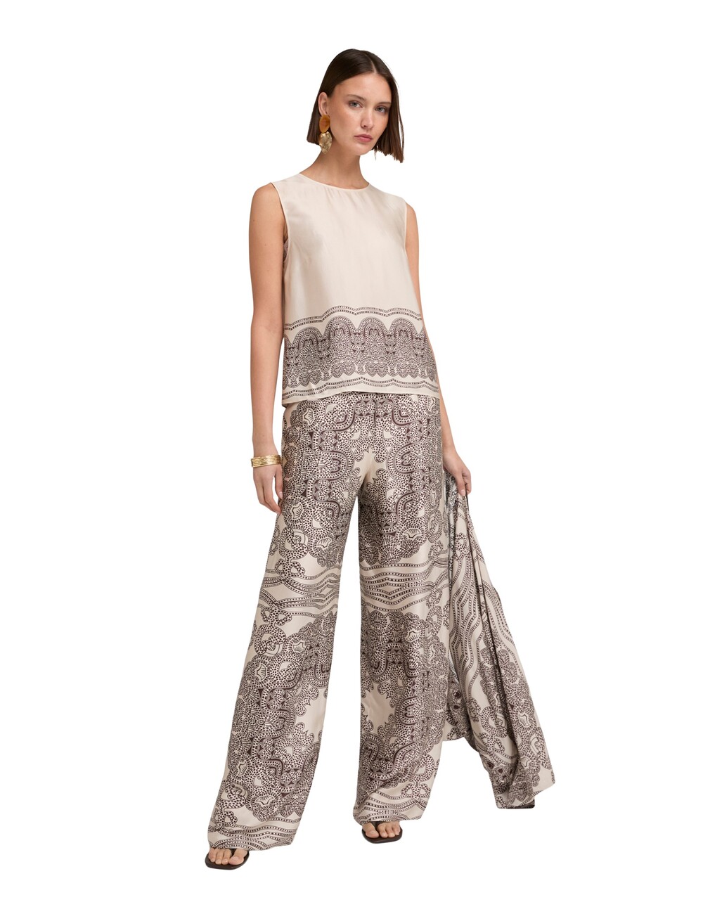 Motivi - Top de raso estampado paisley