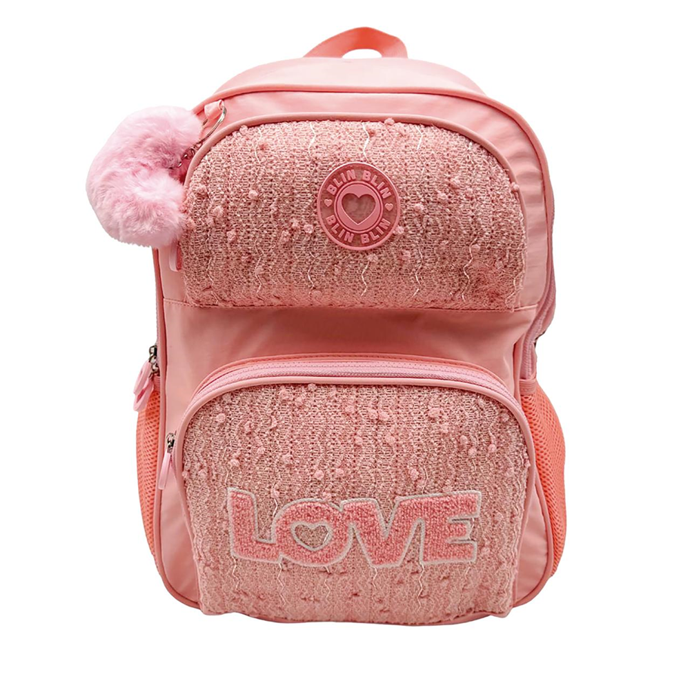 Mochila Primaria Blin Blin Love doble compartimento y adaptable a carro 44 x 31 x 17 cm. (Toybags T434-1154)