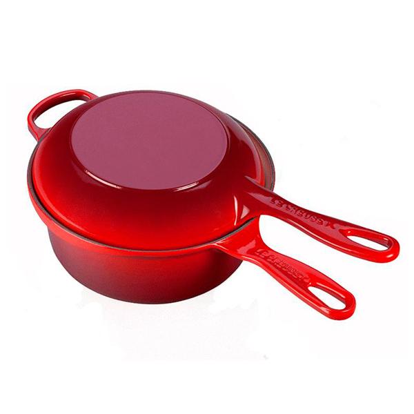 Conjunto Cocotte y Sartén Multifunción de Hierro Fundido Le Creuset 22 cm, Ideal para Cocinar al Horno, Inducción y Barbacoa