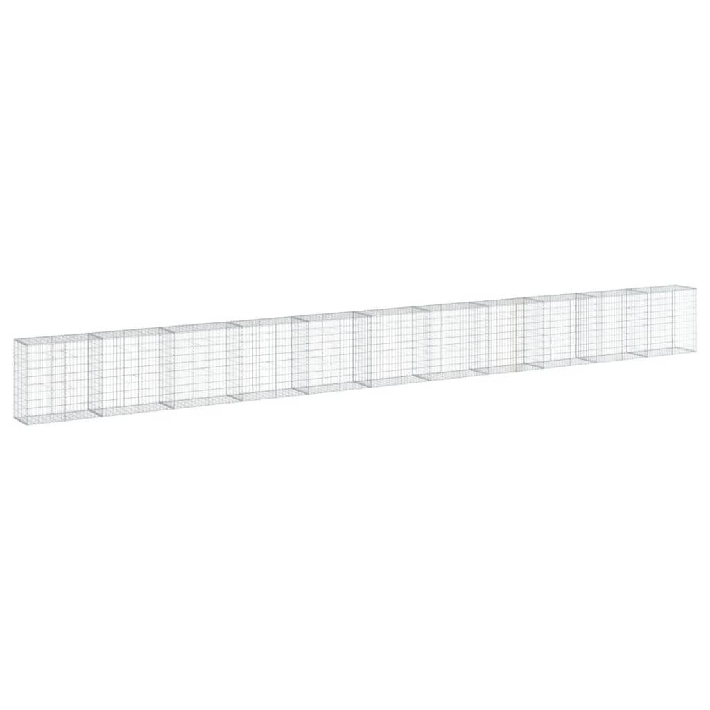 vidaXL Cesta de gaviones con cubierta hierro galvanizado 1100x50x100cm