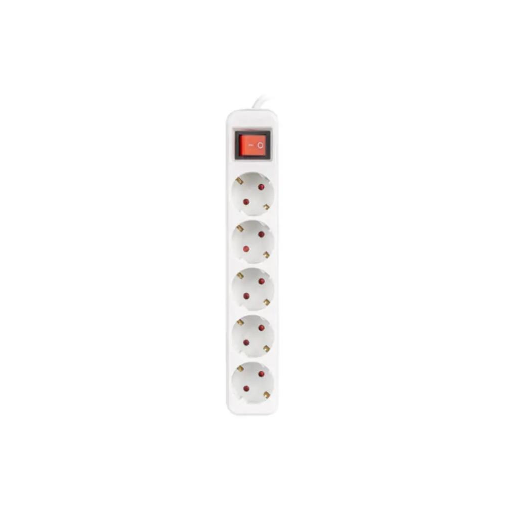 Lanberg Regleta 5 Tomas Schuko con Protección 3m Blanca