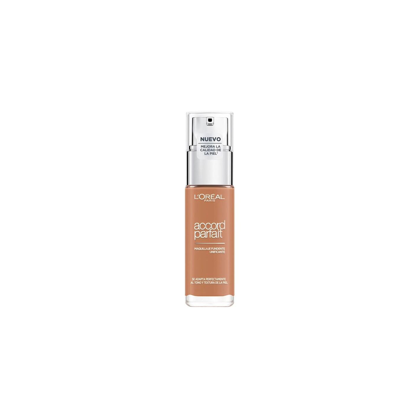 L'Oréal Paris - Maquillaje fluido Accord Perfect para rostro, textura micro-fina fundente con 3 aceites ligeros no grasos, ideal para piel normal y mixta, base maquillaje mujer de cobertura natural y duradera