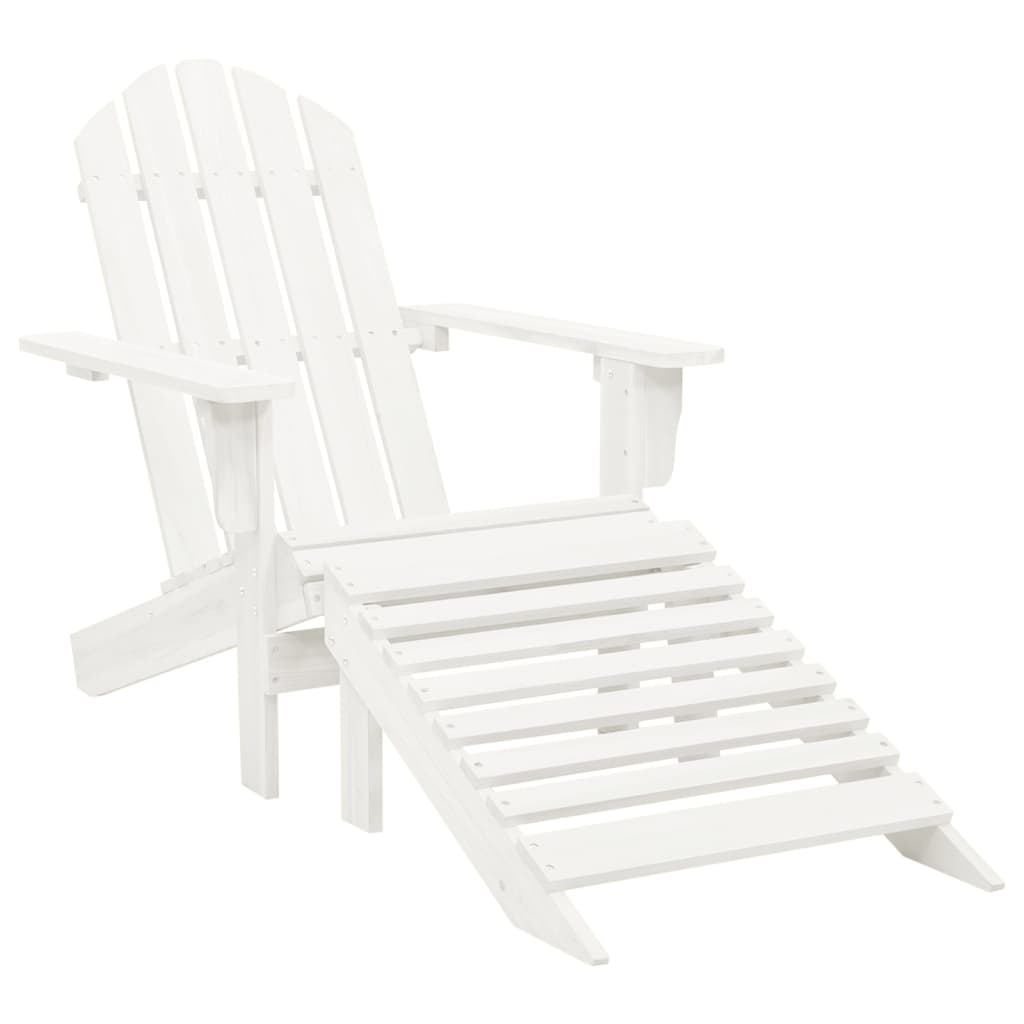 vidaXL Silla de jardín con otomana de madera