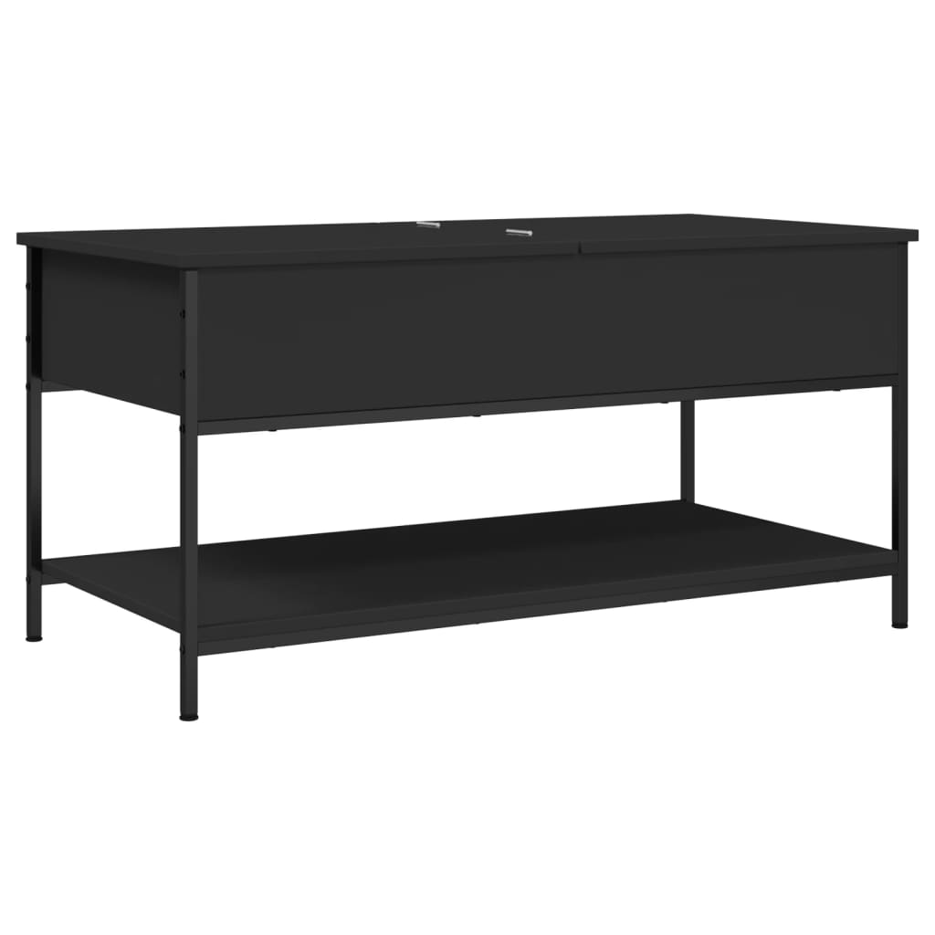 Vidaxl Mesa de Centro Madera Ingeniería Metal 100x50x50 Cm Negro