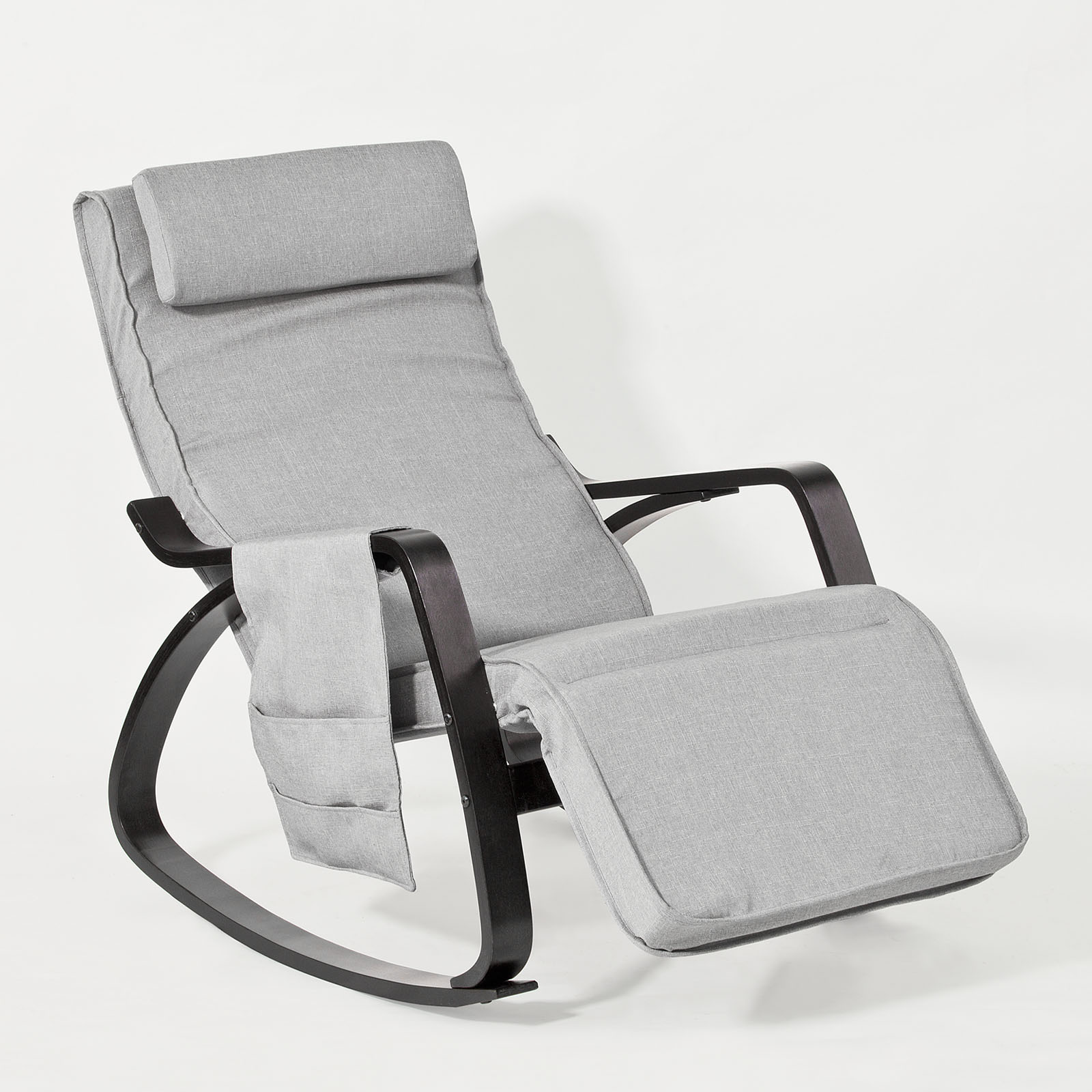 SoBuy FST20-HG Mecedora, Sillón de Relada, Sillón de Diseño Butaca de Madera, 66 x 80 x 92 cm ES