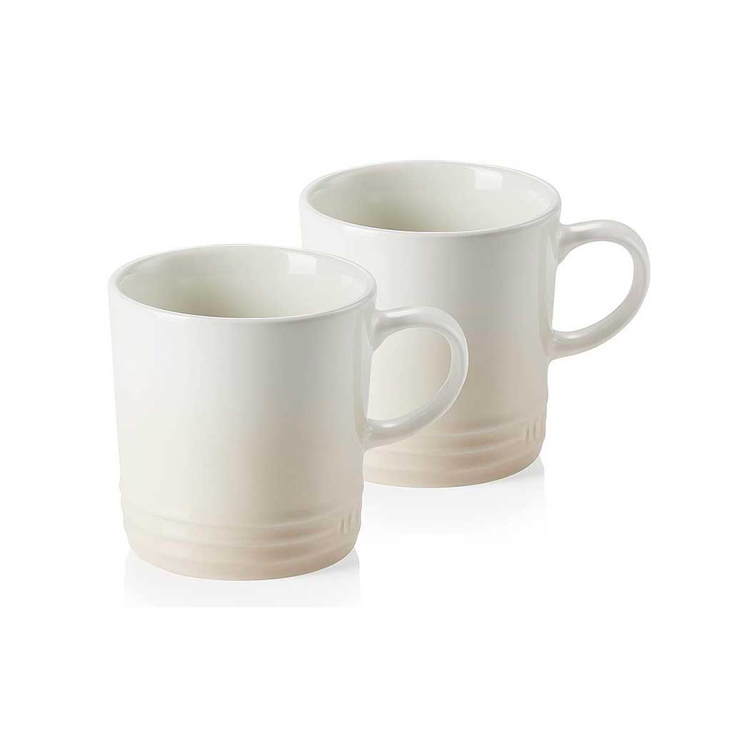 Set de 2 Tazas London de 350 ml de Le Creuset en Cerámica de Gres, Ideales para Desayuno, Resistentes y Aptas para Horno, Microondas y Lavavajillas