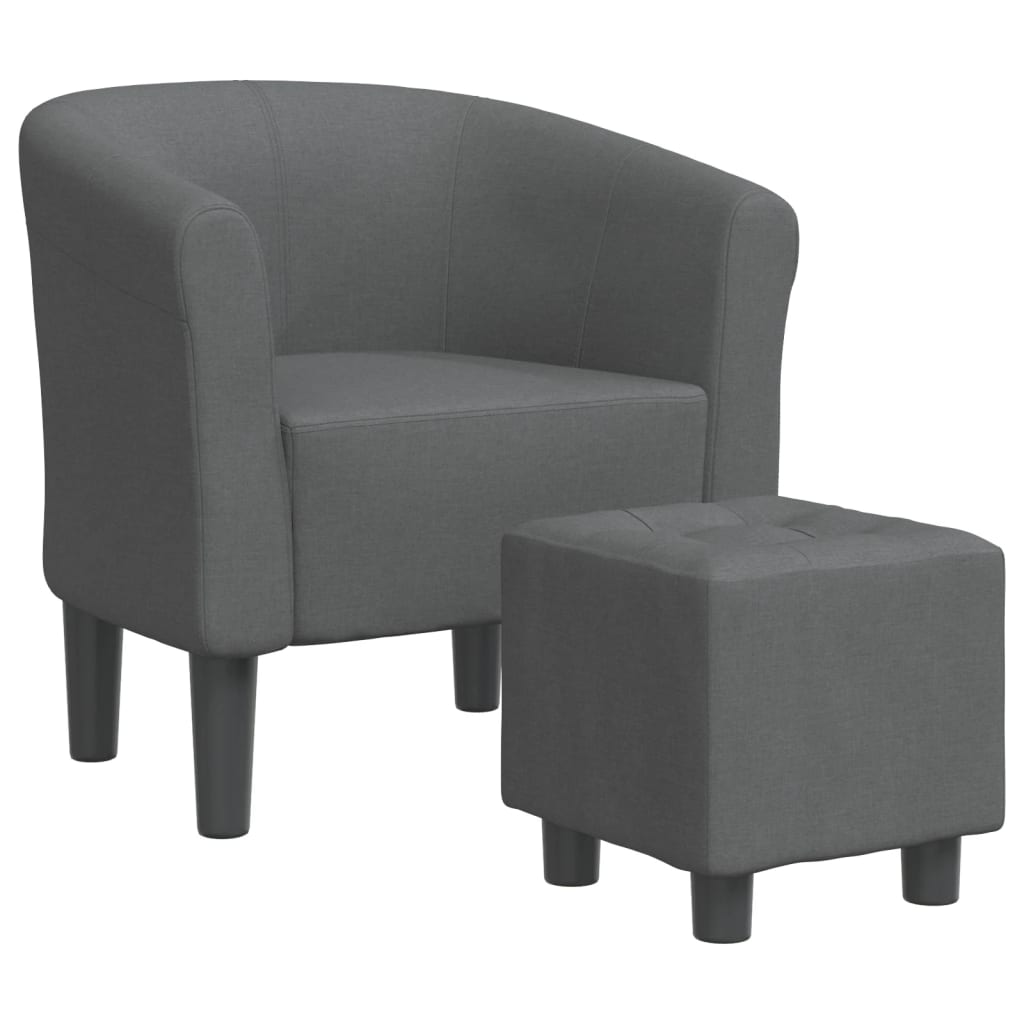 vidaXL Sillón con taburete tela Rojo vino tinto, Marrón, Gris claro Sillon Dormitorio Sillon Comodos Silla Relax Sillón Sofá