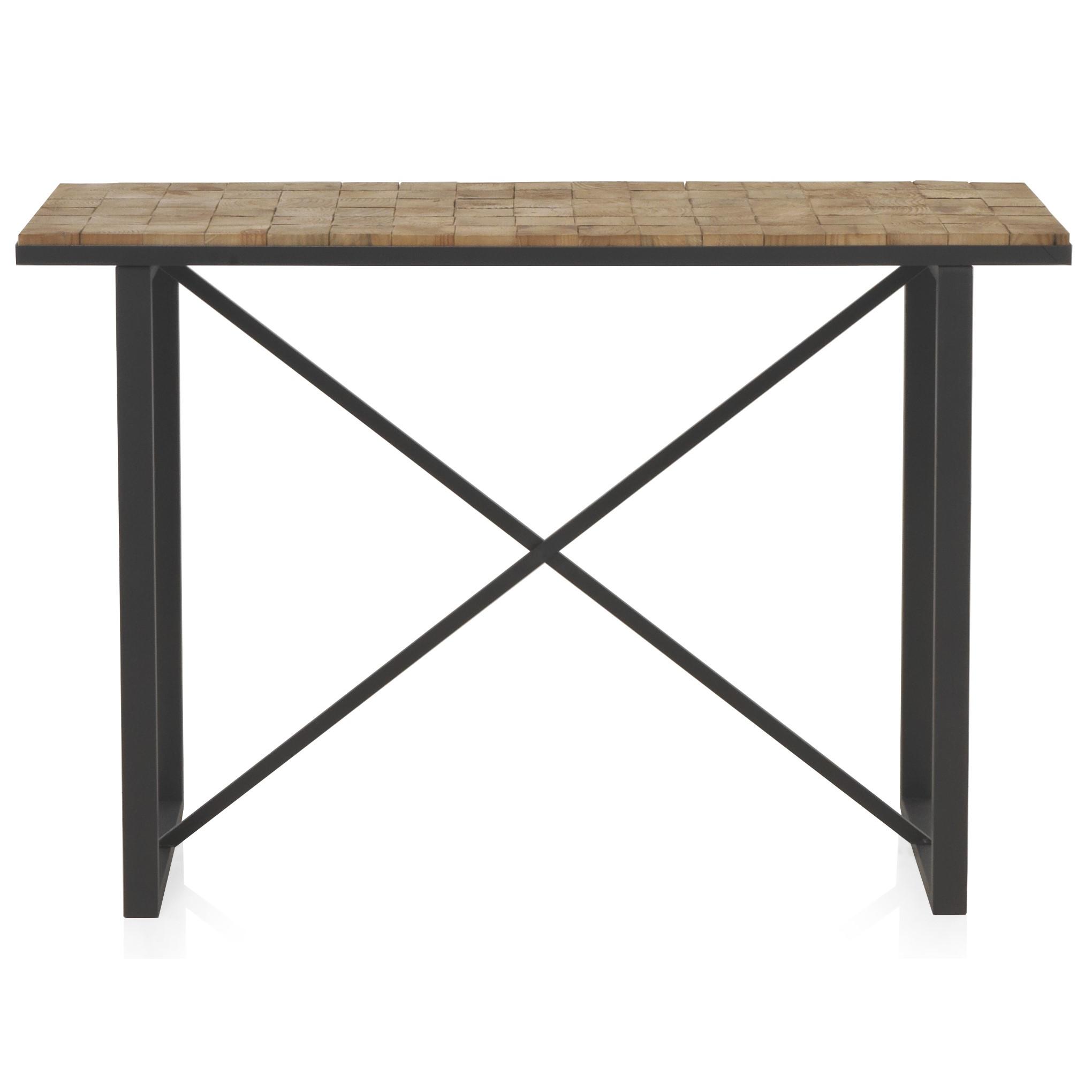 Mesa Consola De Madera Con Frente De Bloque. El mejor complemento para tu hogar. Fijalo