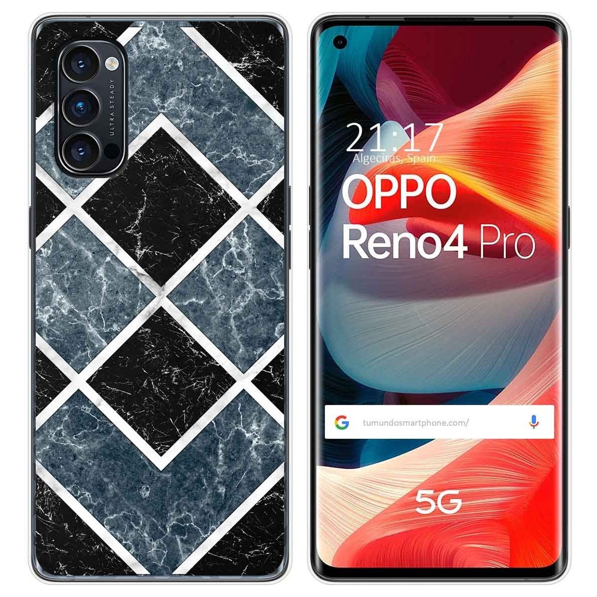 Tumundosmartphone Funda Gel Tpu para Oppo Reno 4 Pro 5G diseño Mármol 06 Dibujos