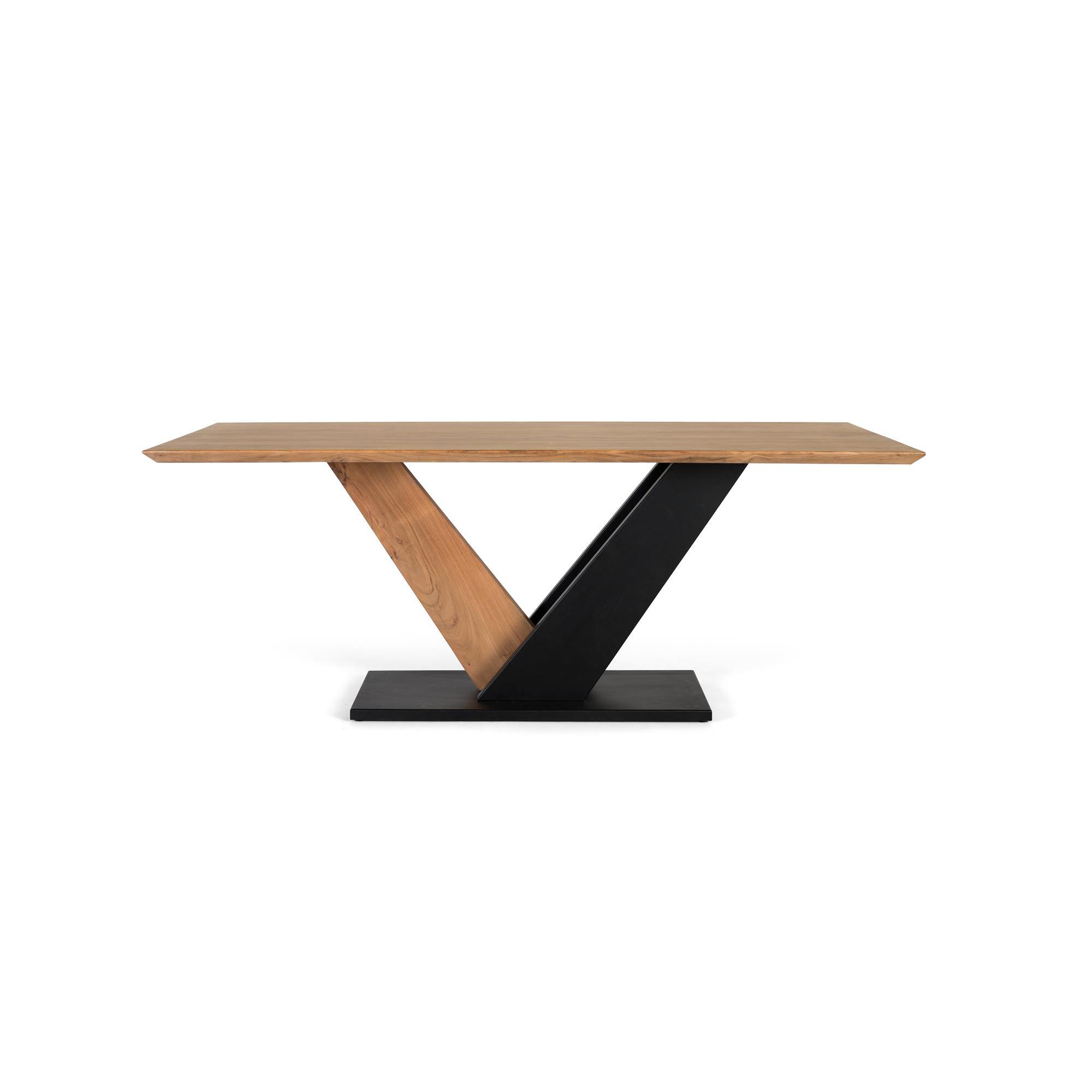 Mesa de comedor en madera de acacia maciza natural