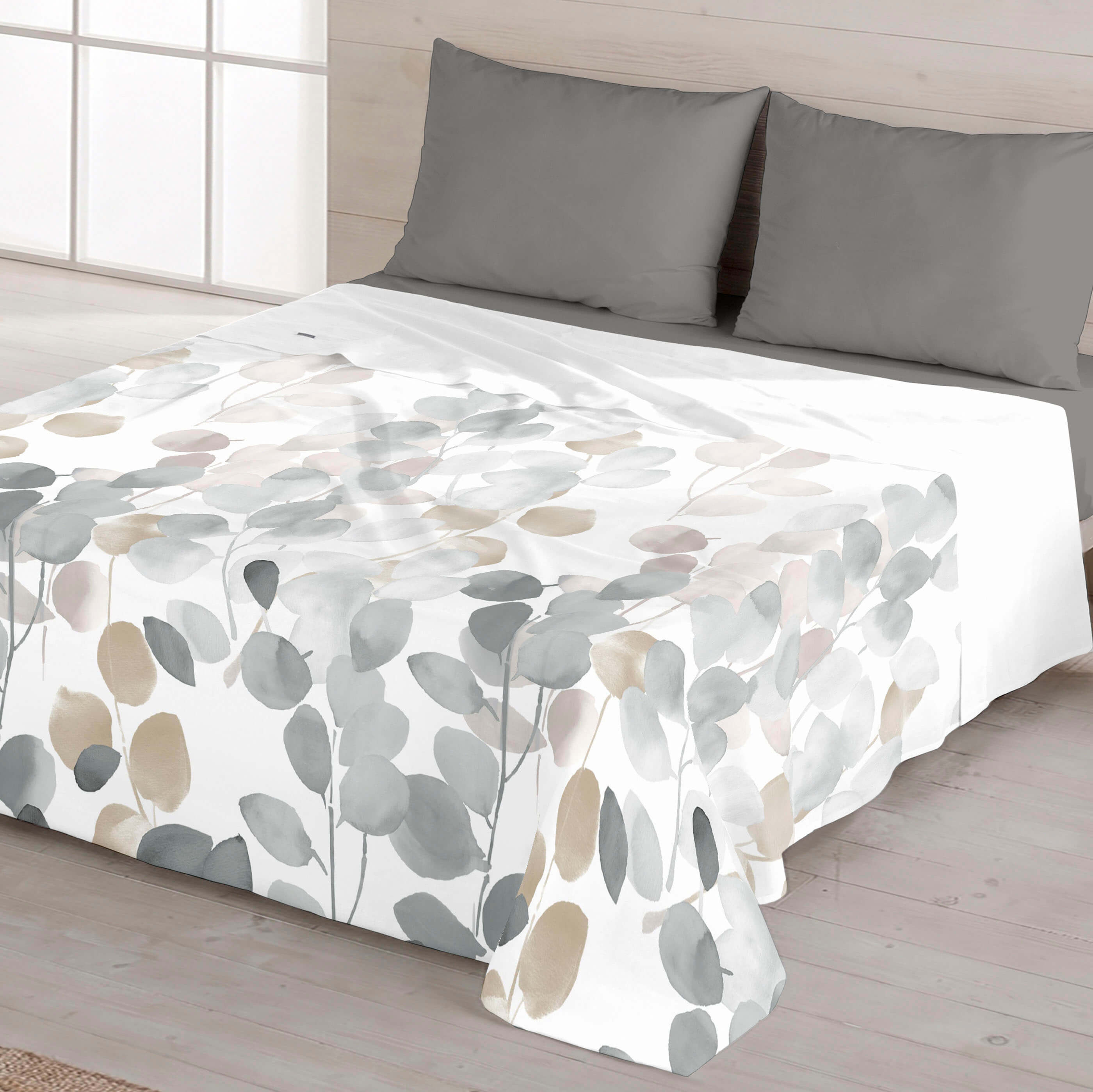 NATURALS - Juego de Sábanas Estampado 3/4 Piezas 100% Algodón Extrasuave - Incluye Sábana Encimera + 1 o 2 Fundas de Almohada + Sábana Bajera - Cama 90/135/150/180 - Fabricado en España