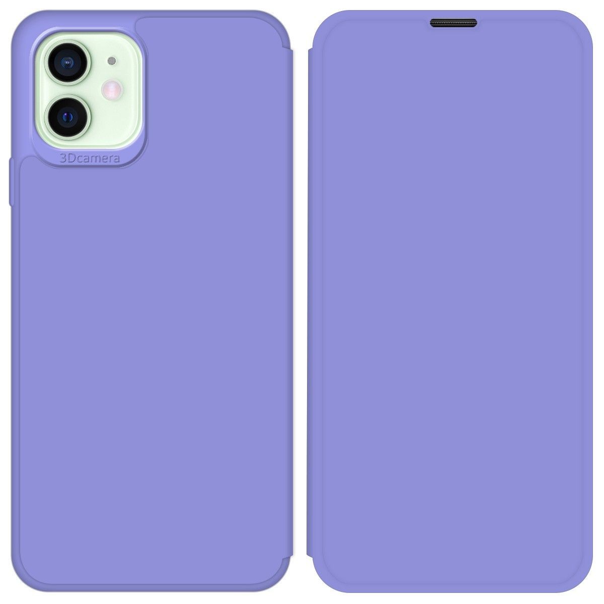 Tumundosmartphone Funda Silicona Líquida con Tapa para Iphone 12 Mini (5.4) color Morado Pastel