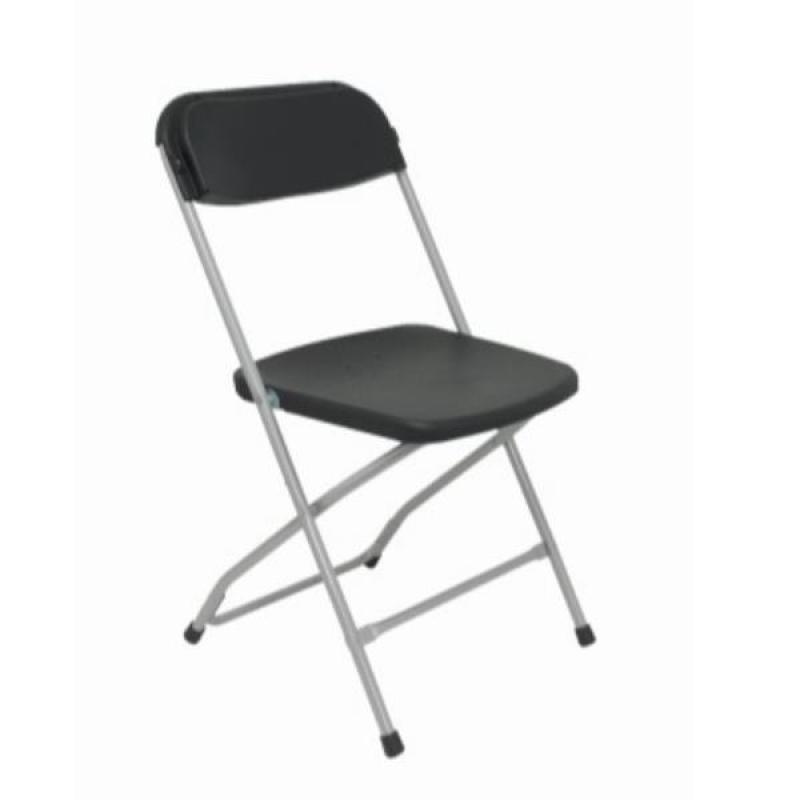 PyC Pack 5 sillas plegable de conferencia Asiento y respaldo de polipropileno color negro