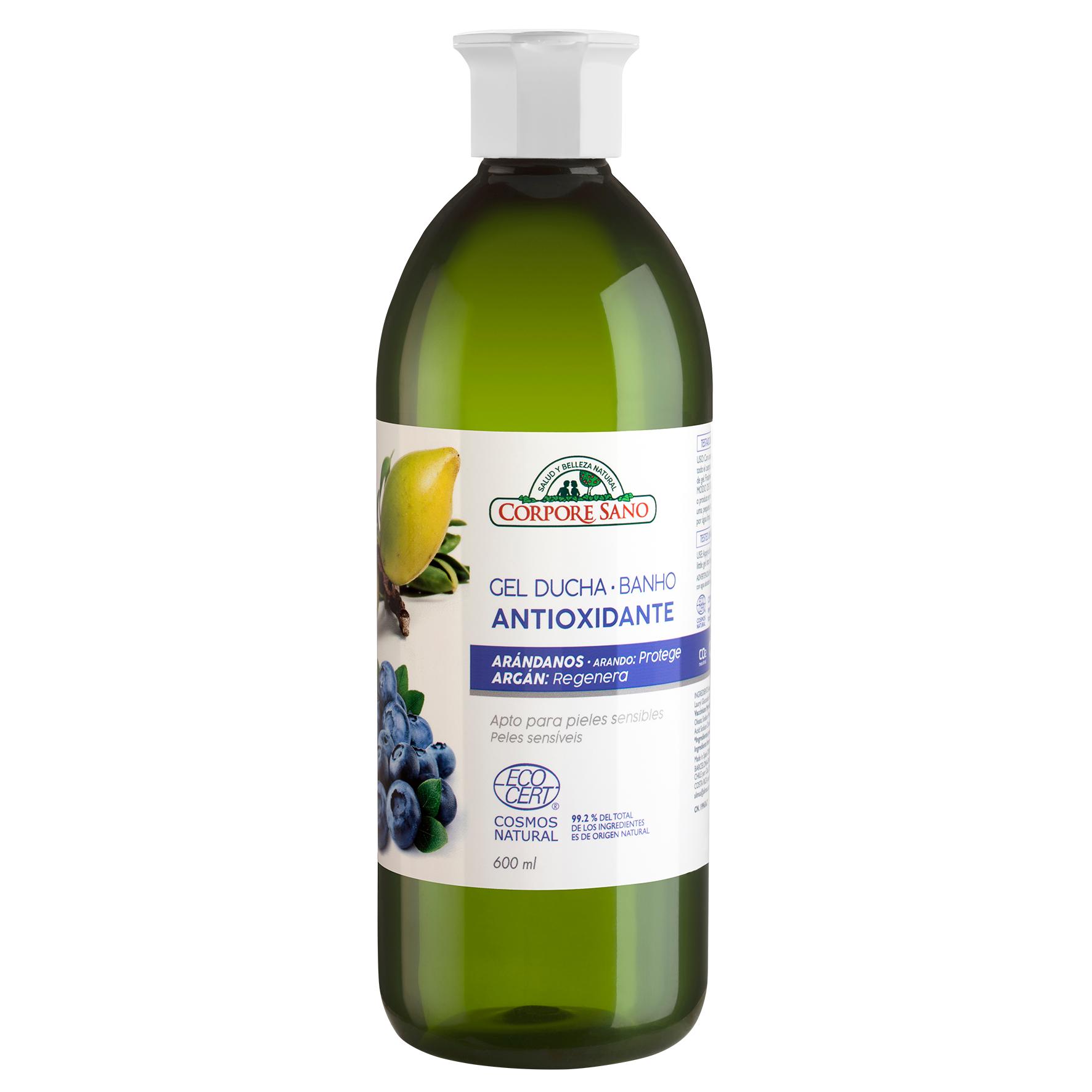 Gel de Ducha Antioxidante Con Extracto De Arándanos Y Argán Pieles Sensibles 600 ml de gel Corpore Sano