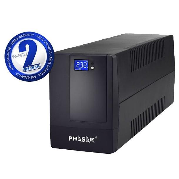 Phasak SAI LCD Interactivo Táctil 1000VA/600W Regulador Automático de Voltaje Reinicio Automático Recarga Automática