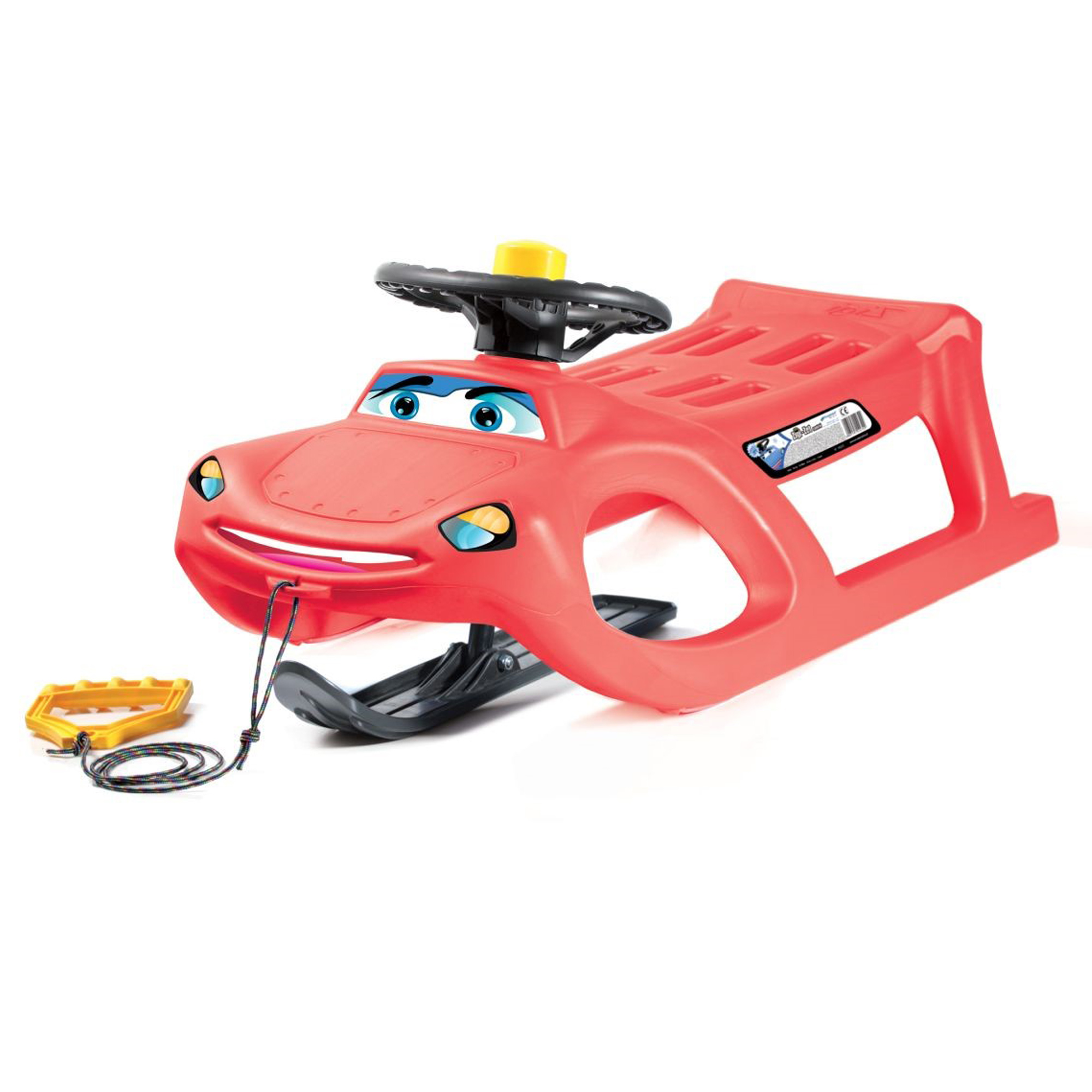 Trineo Zigi-Zet Steering en Forma de Coche con Deslizadores de Acero y Cuerda Prosperplast