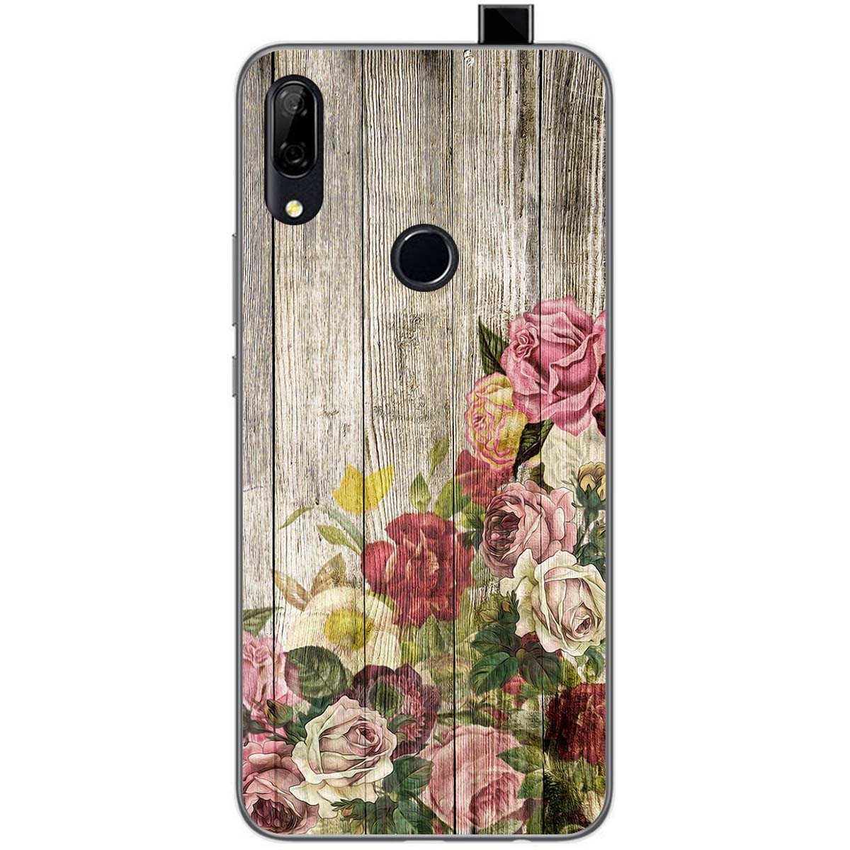 Tumundosmartphone Funda Gel Tpu para Huawei P Smart Z diseño Madera 08 Dibujos