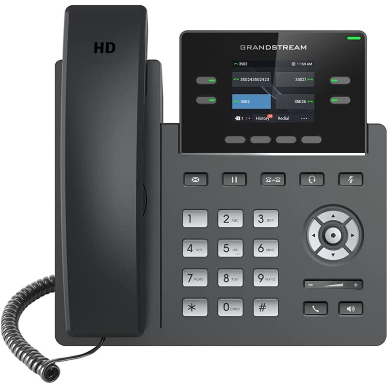 Grandstream Networks GRP2612P teléfono IP Negro 2 líneas TFT