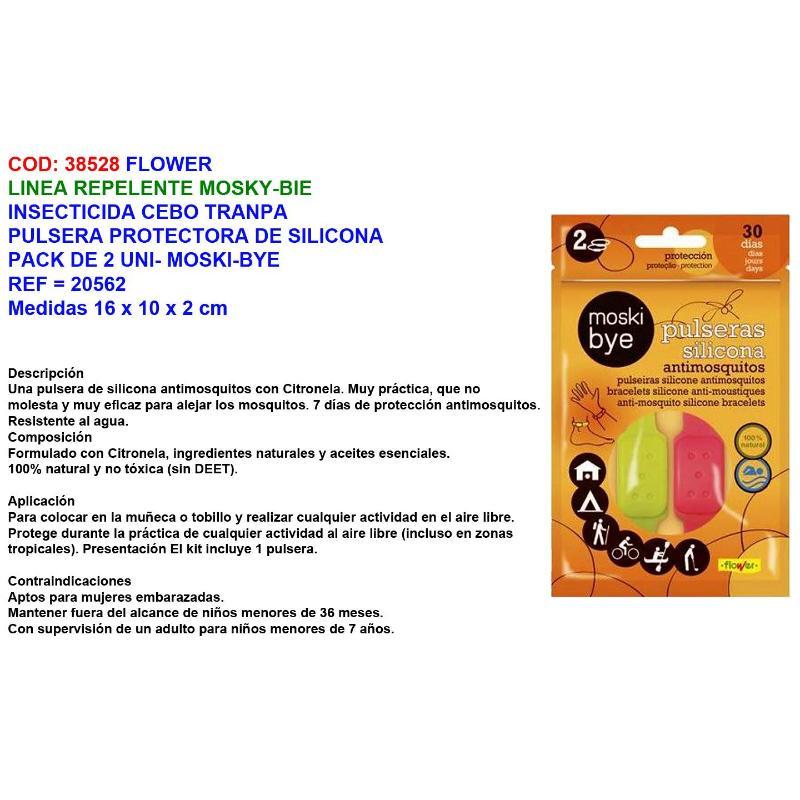Flower repelente pulsera prot.silicona pack 2 und moskibye 20562