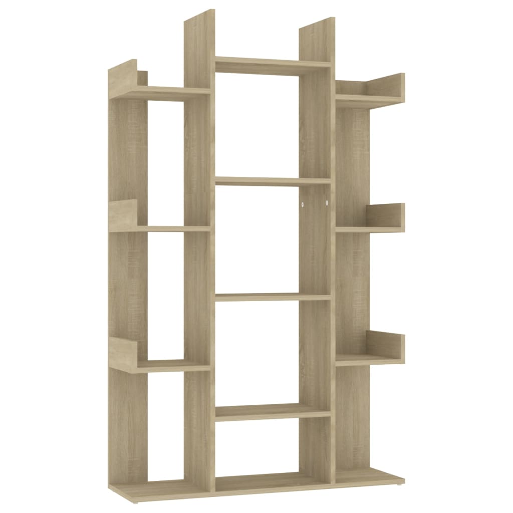 Estantería Vidaxl de Madera de Ingeniería 86x25,5x140 Cm Blanco, Negro, Roble Sonoma