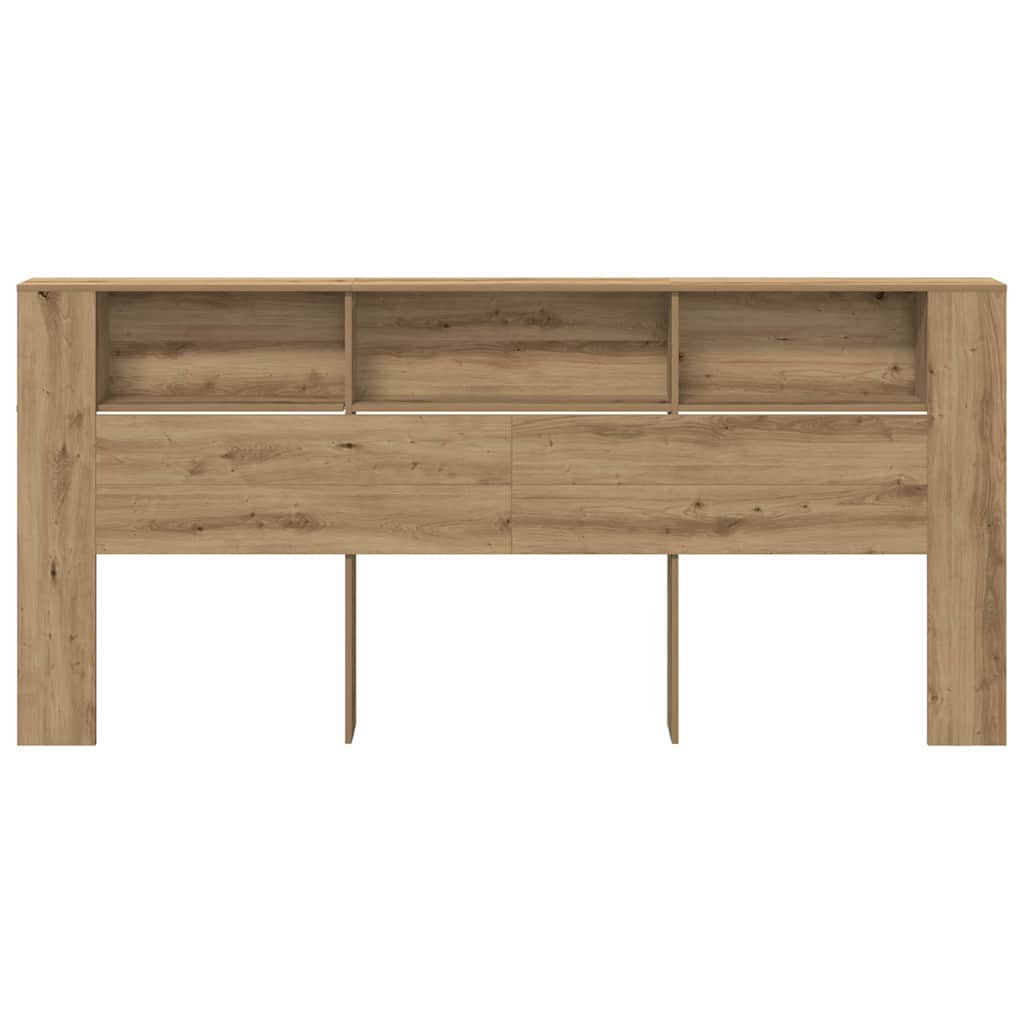 vidaXL Cabecero con armario Roble artesanal 220 x 18,5 x 102,5 cm