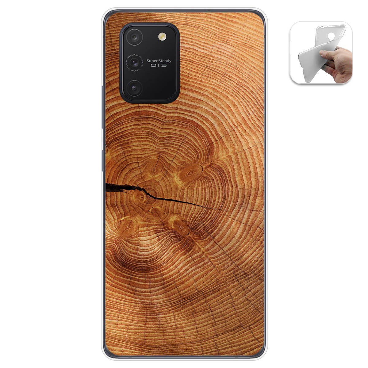 Tumundosmartphone Funda Gel Tpu para Samsung Galaxy S10 Lite diseño Madera 04 Dibujos
