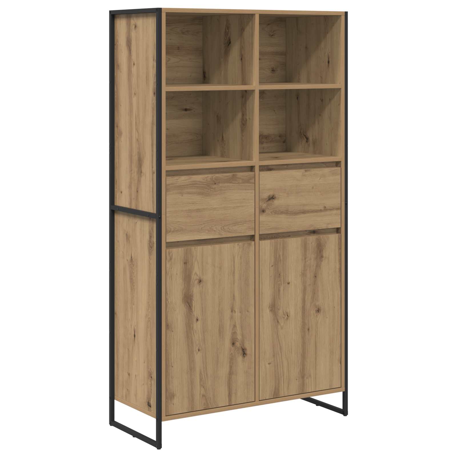 vidaXL Vitrina con cajón 2 pcs 81 x 36 x 150.5 cm