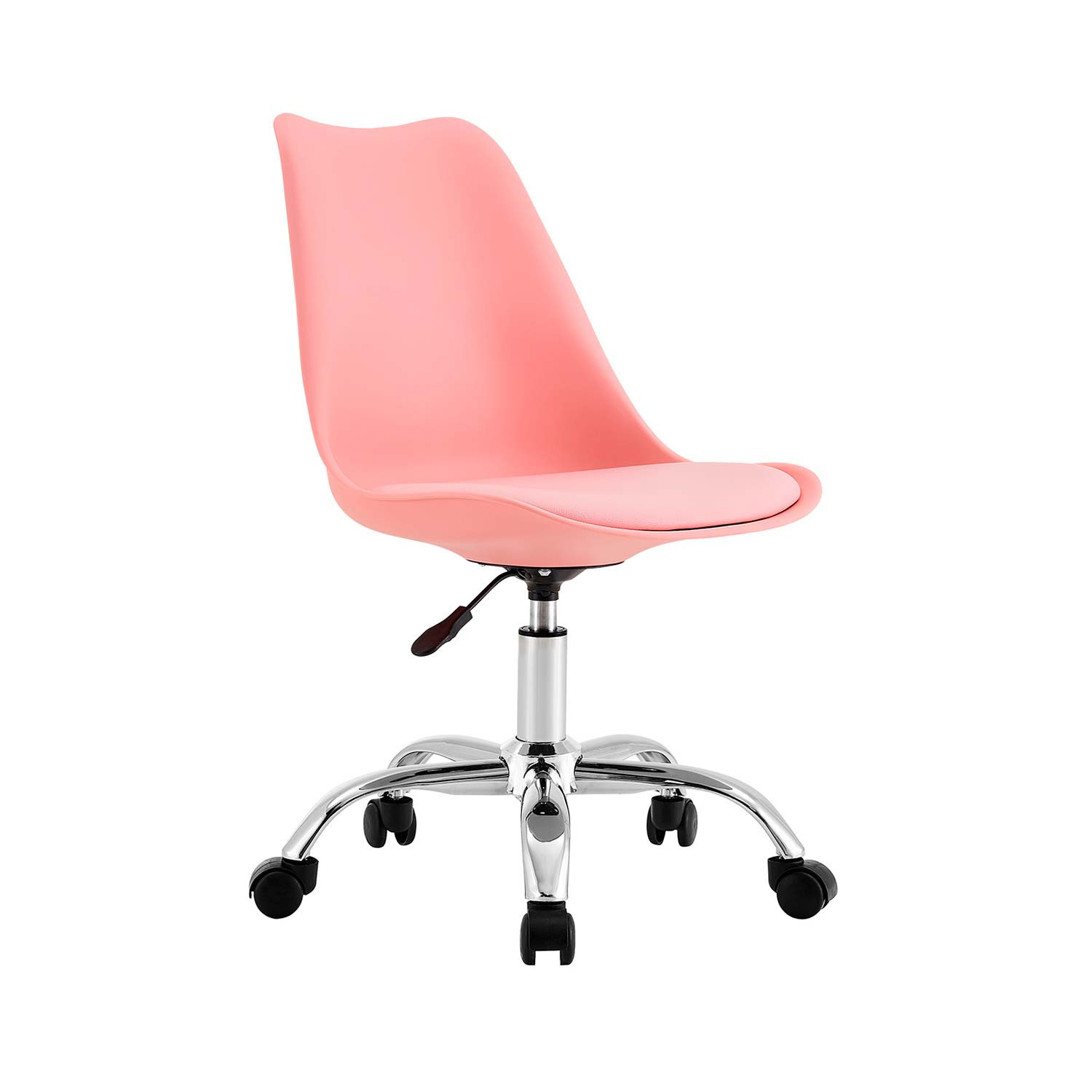 Silla de Escritorio Ergonómica con Ruedas Modelo Eyre de 7house | Silla Nórdica Acolchada Giratoria Moderna Altura Ajustable | Silla de Escritorio de Oficina Estudio Dormitorio 97x47x58cm