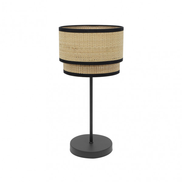 Sobremesa alto roque 1xe27 natural/negro 60x30x30 cm