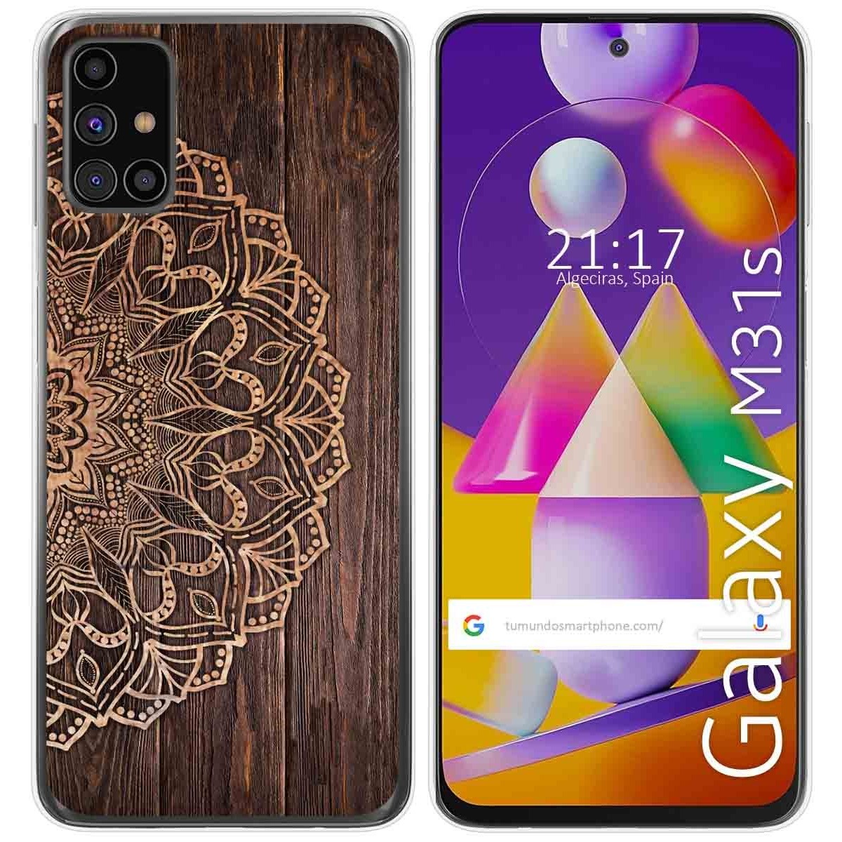 Tumundosmartphone Funda Gel Tpu para Samsung Galaxy M31s diseño Madera 06 Dibujos