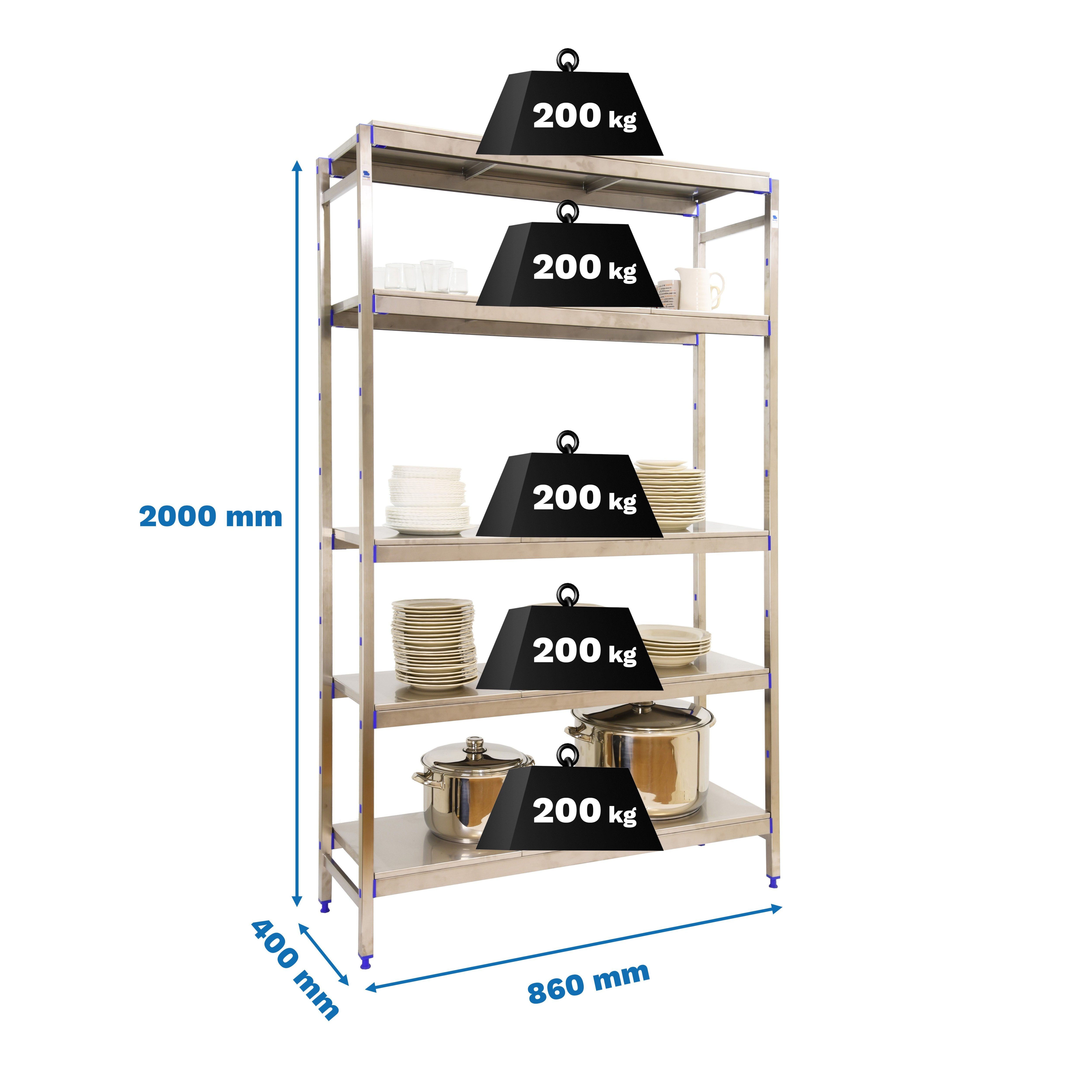 Estantería SIMONRACK Simoninox initial 5ss/2000x860x400