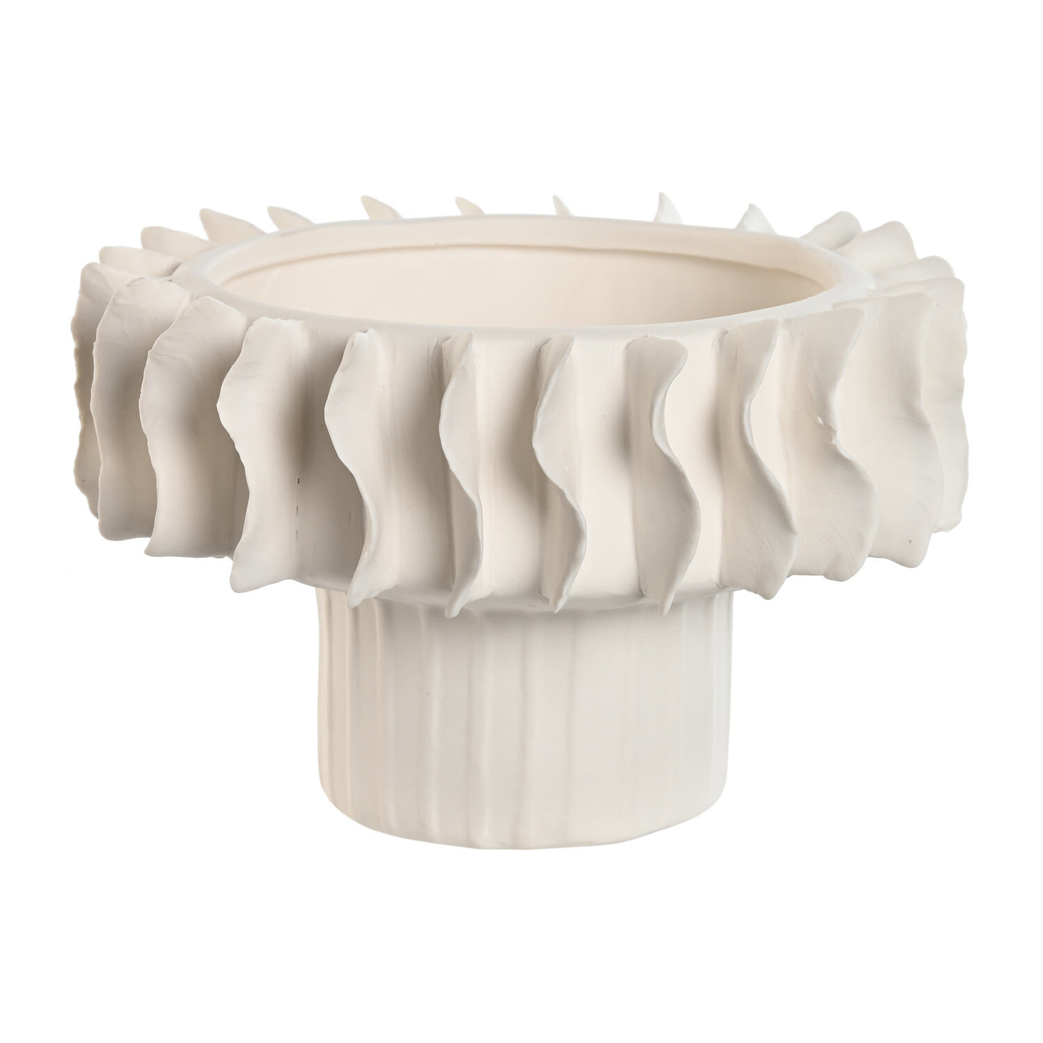 Centro mesa ceramica 22x22x14 ondas artesanal , La mejor decoración para tu hogar.