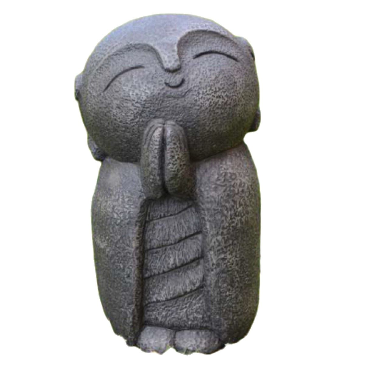 Figura Japonesa Jizo rezando de piedra artificial para jardín 12x25cm AnaParra