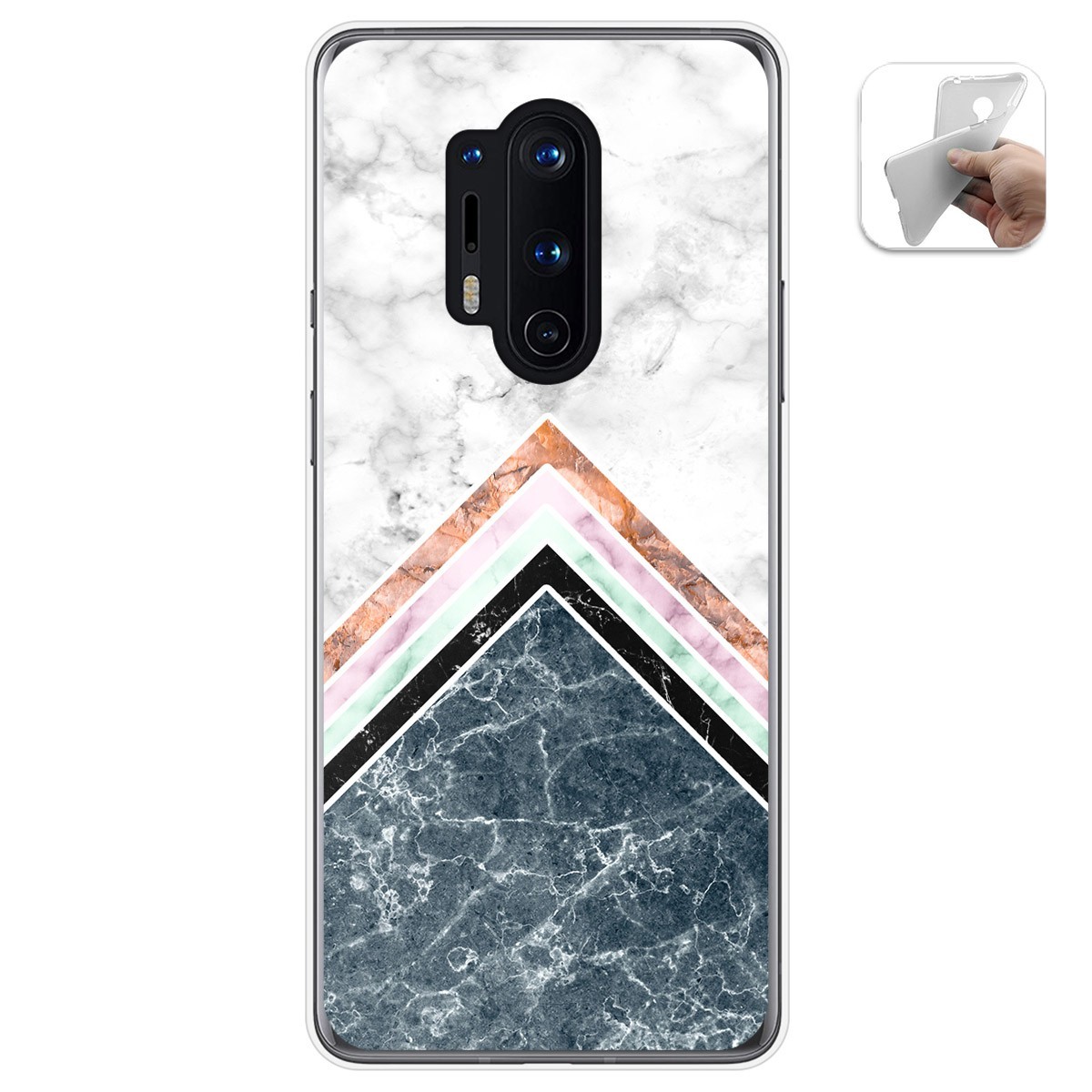 Tumundosmartphone Funda Gel Tpu para Oneplus 8 Pro diseño Mármol 05 Dibujos
